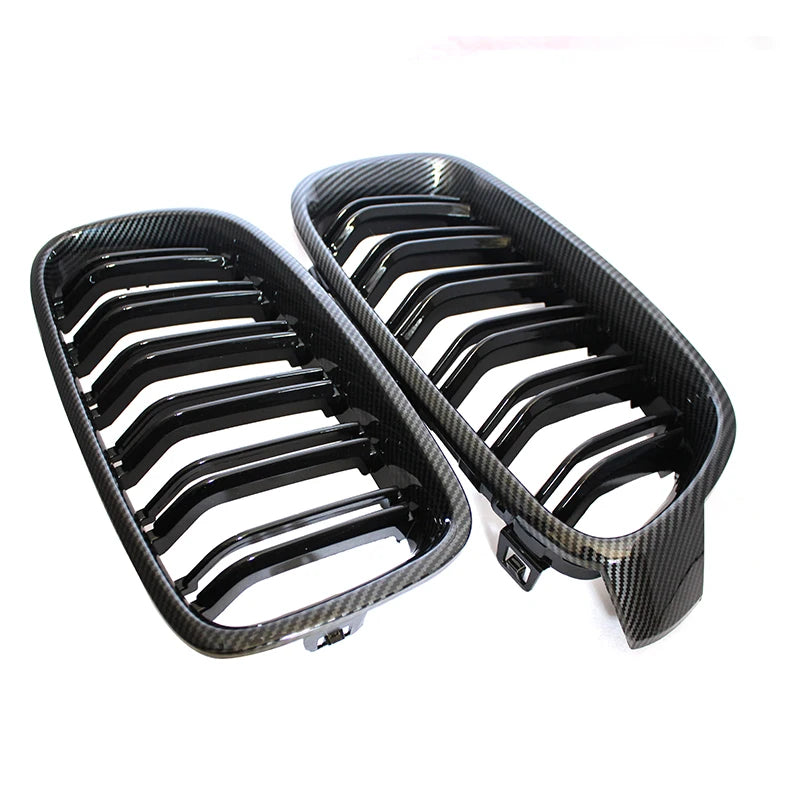 2x Nieren Kühlergrill Doppelsteg passend für BMW 3er F30 F31 F35 F80 2012-2018