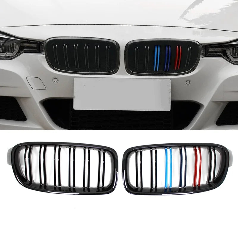 2x Nieren Kühlergrill Doppelsteg passend für BMW 3er F30 F31 F35 F80 2012-2018