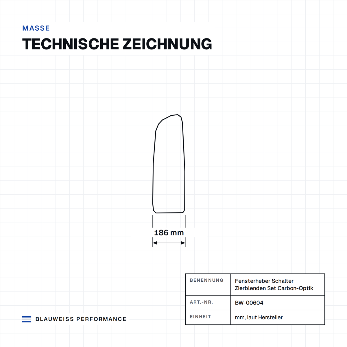 Fensterheber Schalter Zierblenden Set Carbon-Optik passend für BMW 1er E82 E88 – Maße