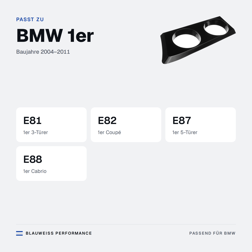 Getränkehalter Abdeckung Mittelkonsole passend für BMW 1er E81 E82 E87 E88 – Passt zu
