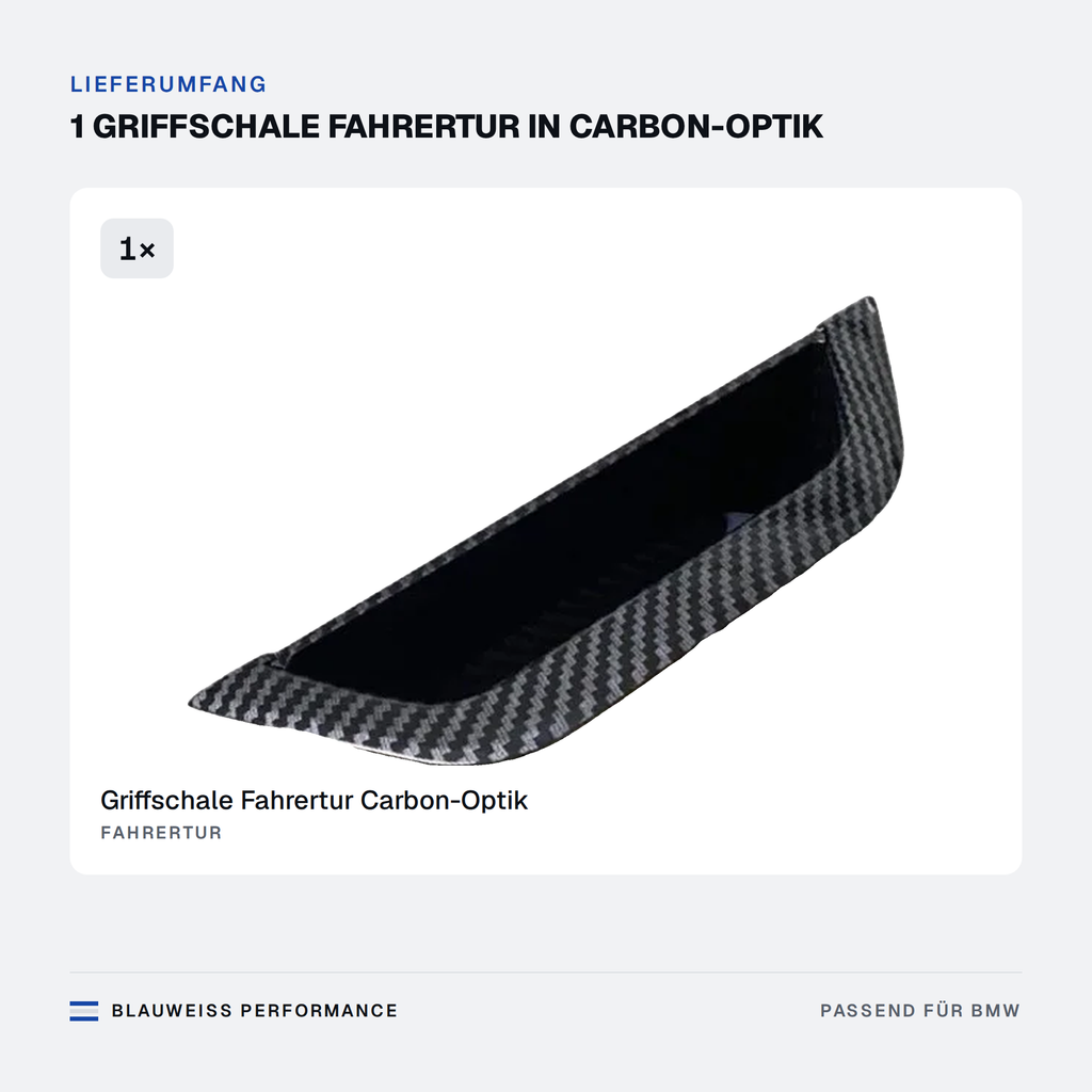 Griffschale Fahrertür Carbon Optik passend für BMW X3 / X4 F25 F26 – Lieferumfang