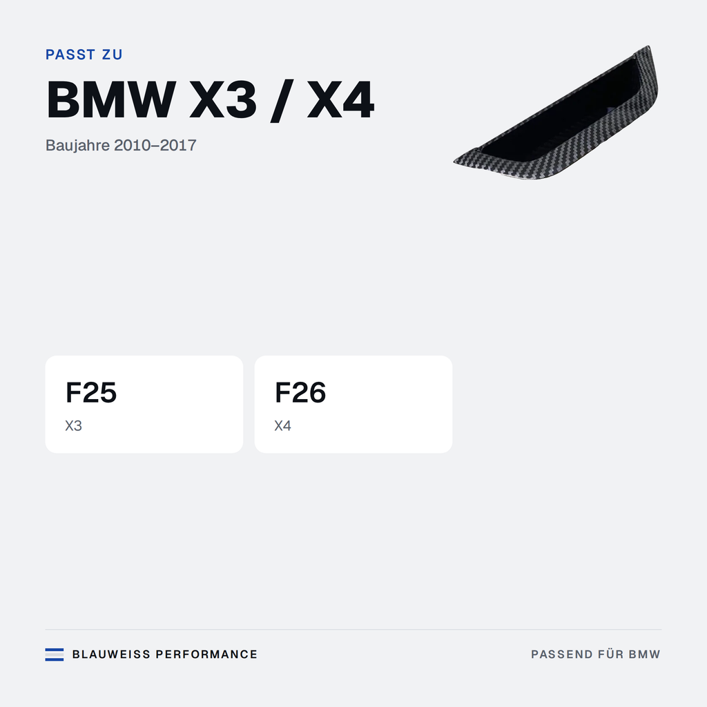 Griffschale Fahrertür Carbon Optik passend für BMW X3 / X4 F25 F26 – Passt zu