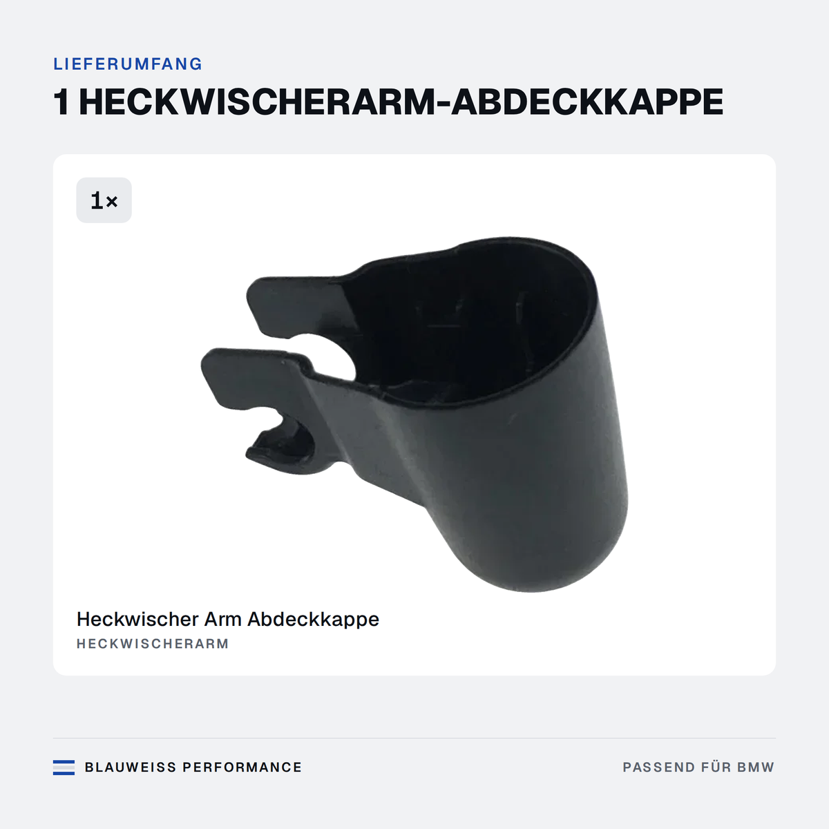 Heckwischer Arm Abdeckkappe passend für BMW 1er E81 E87 – Lieferumfang