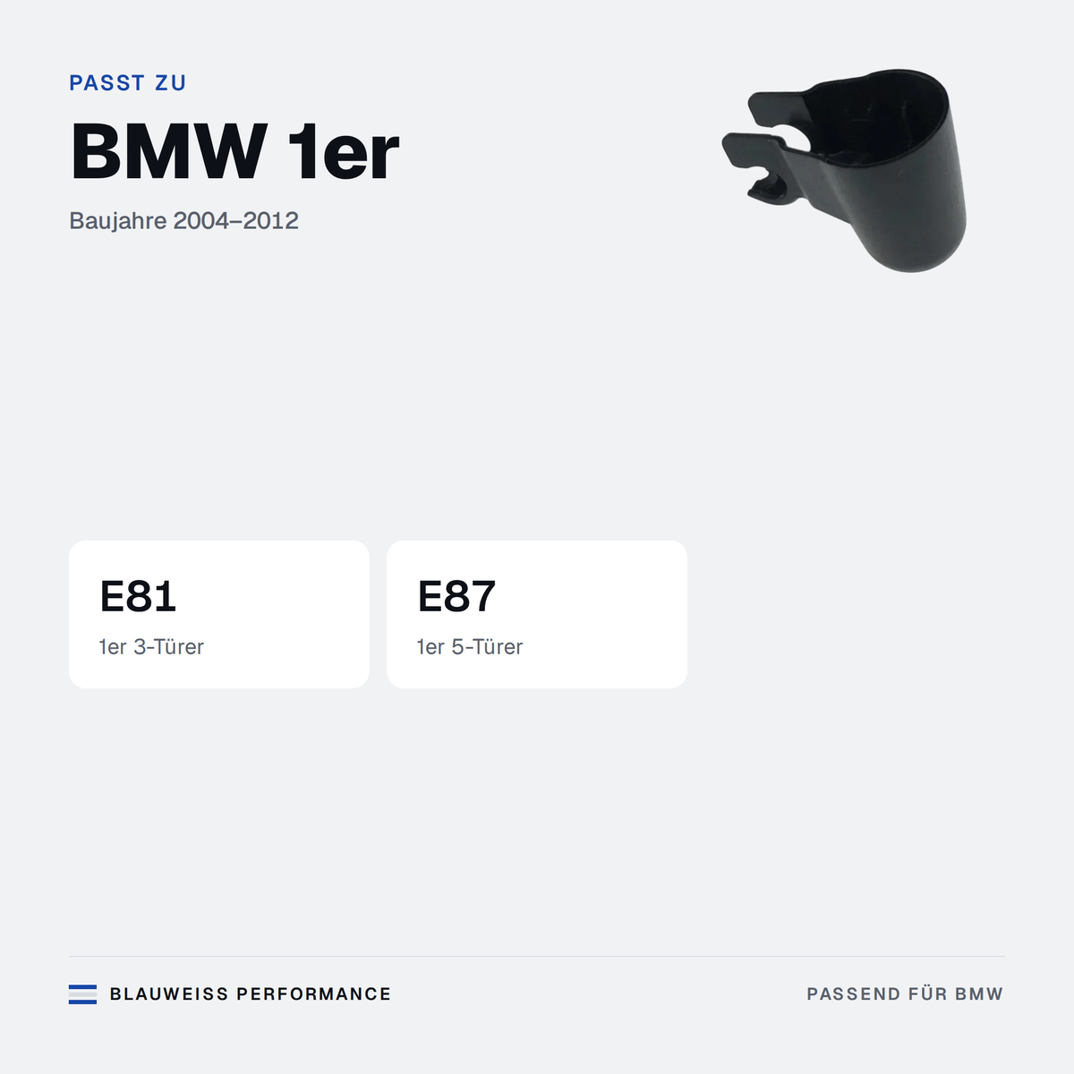 Heckwischer Arm Abdeckkappe passend für BMW 1er E81 E87 – Passt zu
