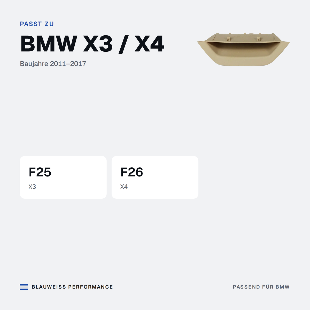 Innen-Türgriff Blende passend für BMW X3 / X4 F25 F26 – Passt zu