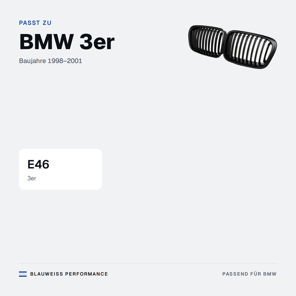 Kühlergrill Nieren Schlitzdesign passend für BMW 3er E46 – Passt zu