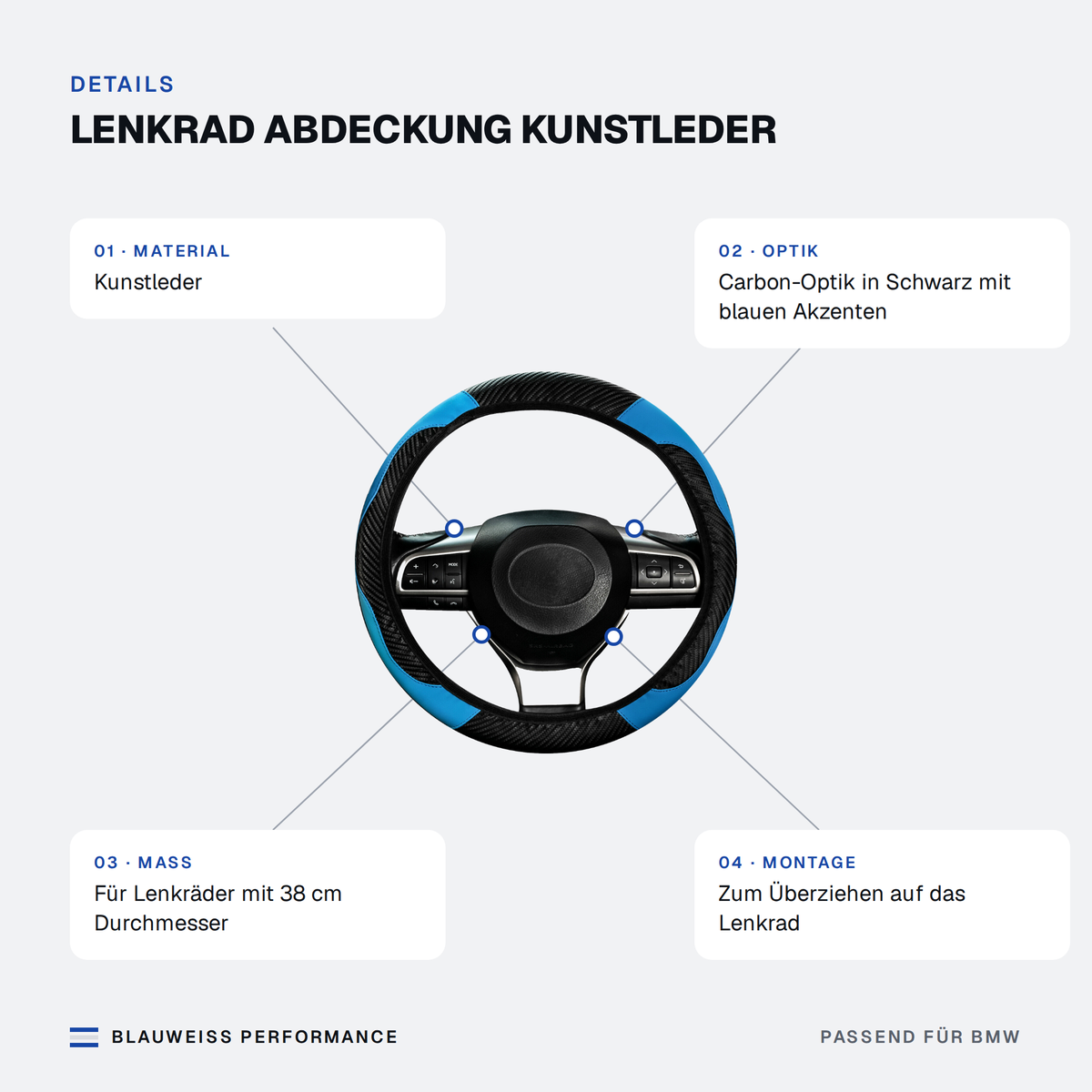 Lenkrad Abdeckung Kunstleder – Merkmale