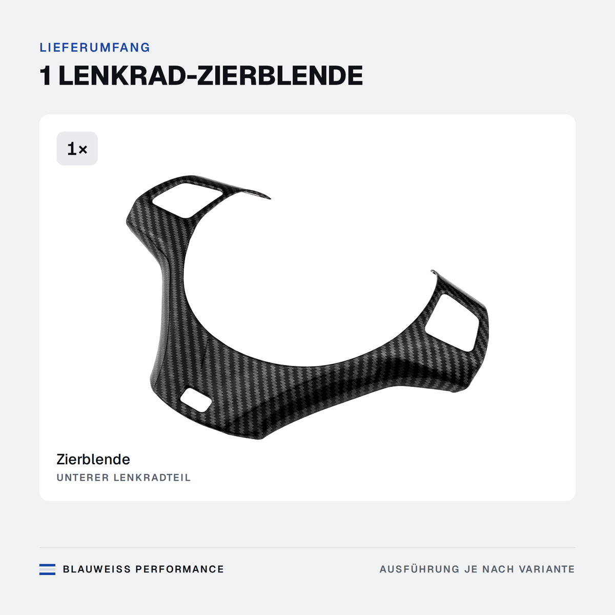 Lenkrad Zierblende passend für BMW 3er E90 E91 E92 E93 – Lieferumfang