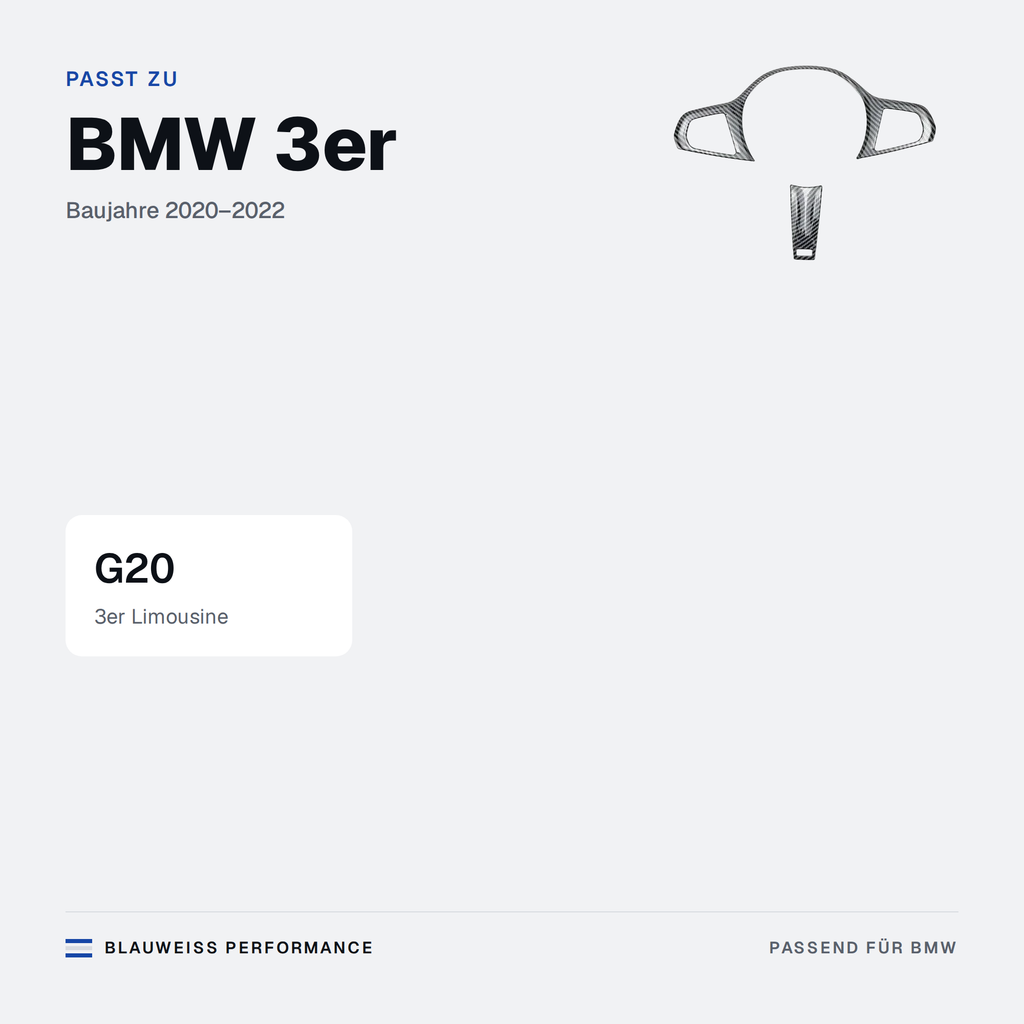 Lenkrad Zierblenden Set Carbon-Optik passend für BMW 3er G20 – Passt zu