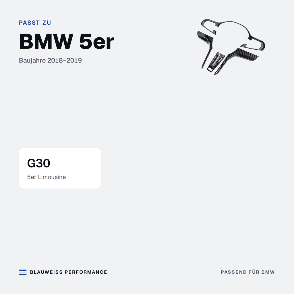 Lenkrad Zierblenden Set Carbon-Optik passend für BMW 5er G30 – Passt zu