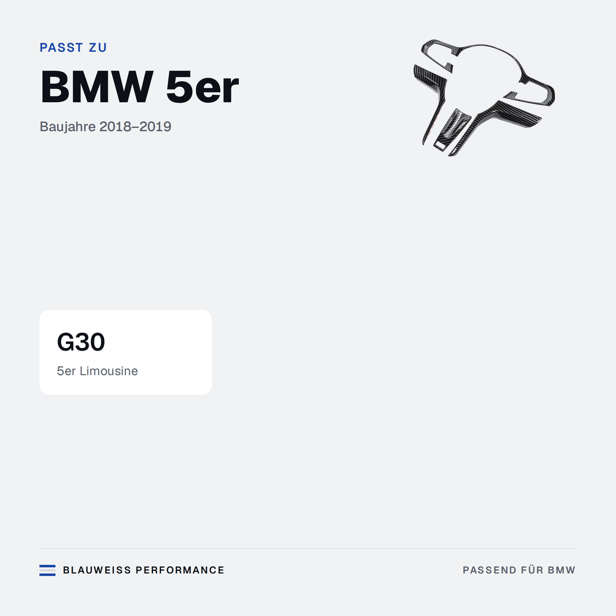 Lenkrad Zierblenden Set Carbon-Optik passend für BMW 5er G30 – Passt zu