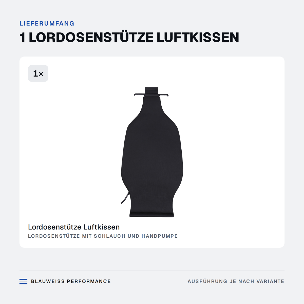 Lordosenstütze Luftkissen – Lieferumfang