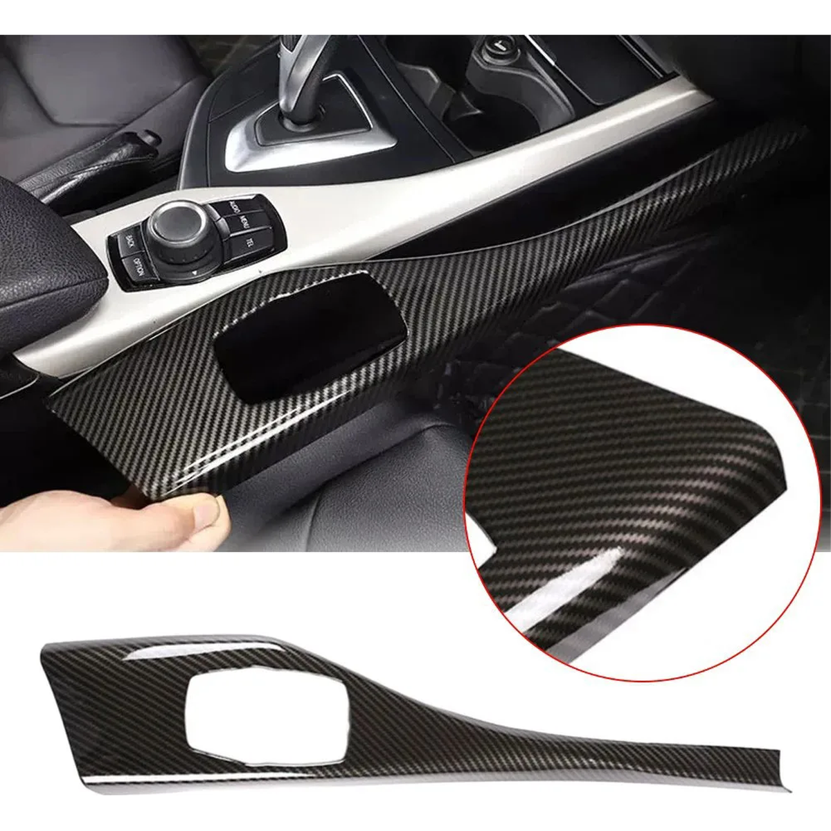Mittelkonsole Zierleiste iDrive Controller passend für BMW 1er / 2er F20 F22 – Einbau am Fahrzeug