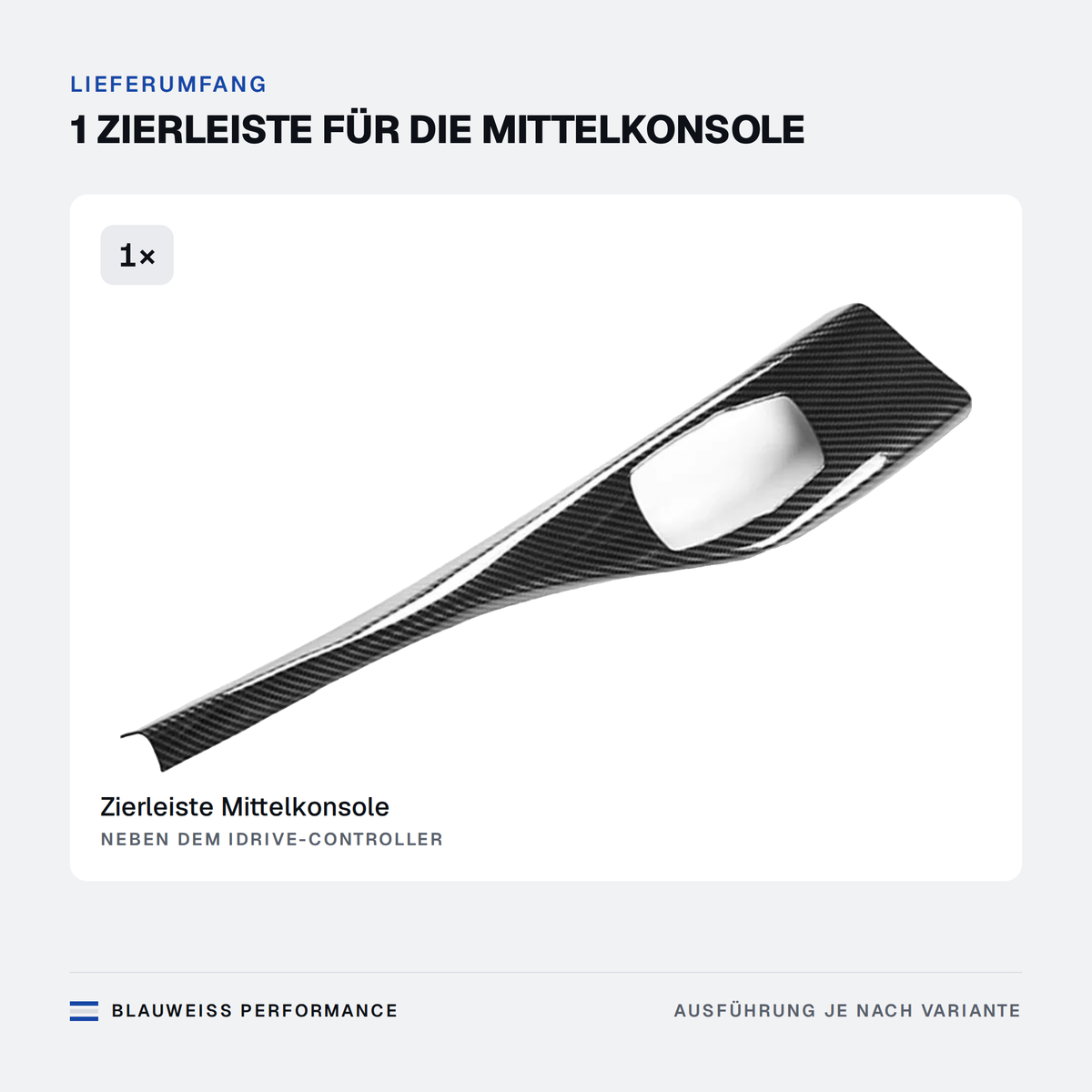 Mittelkonsole Zierleiste iDrive Controller passend für BMW 1er / 2er F20 F22 – Lieferumfang