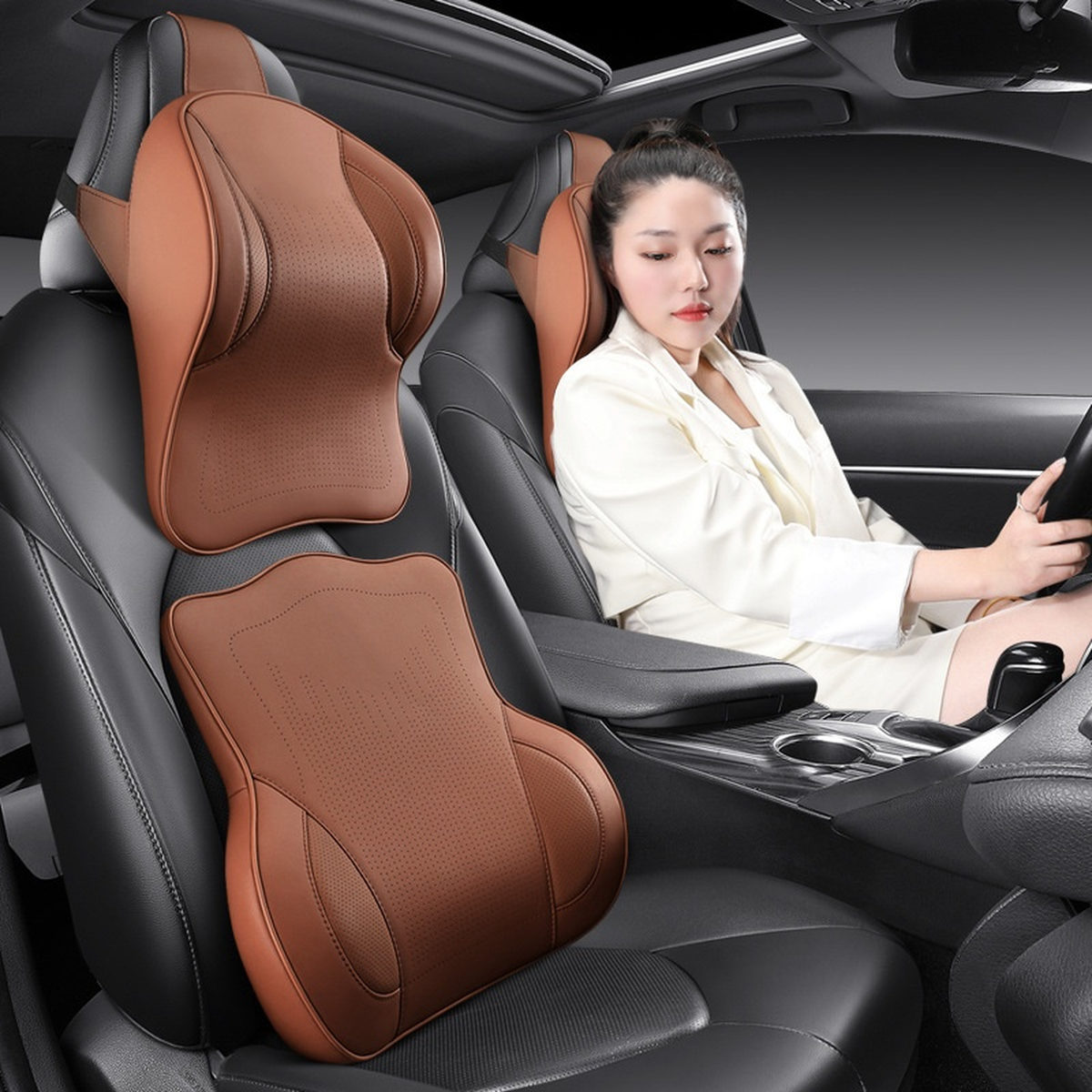 Nackenkissen Lendenwirbelstütze – Einbau am Fahrzeug 2