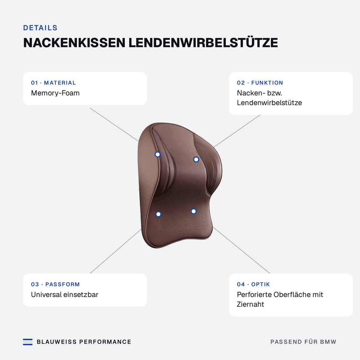 Nackenkissen Lendenwirbelstütze – Merkmale