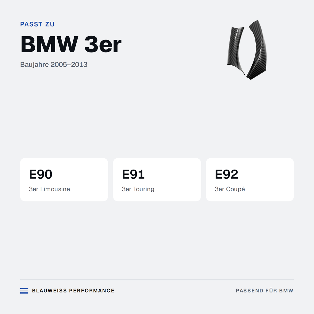 Türgriff Armauflage Abdeckung passend für BMW 3er E90 E91 E92 – Passt zu