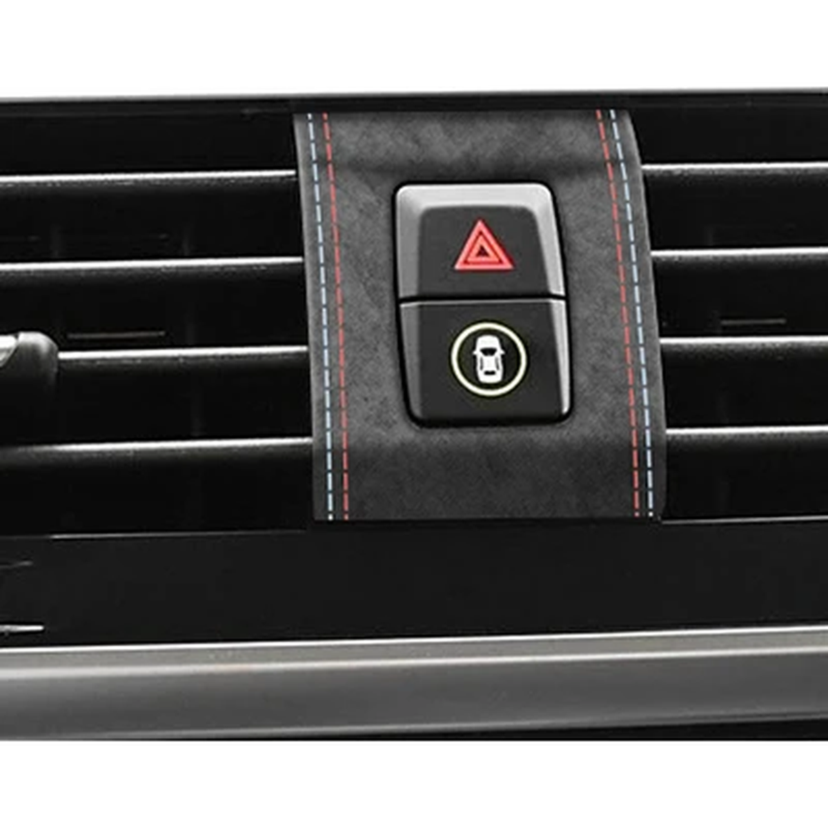 Warnblinker Schalter Blende Wildleder-Optik passend für BMW X3 / X4 G01 G02 G08 – Einbau am Fahrzeug 4