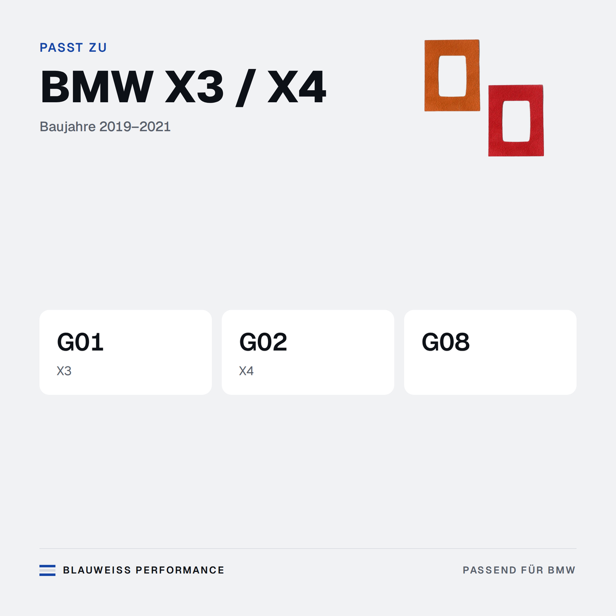 Warnblinker Schalter Blende Wildleder-Optik passend für BMW X3 / X4 G01 G02 G08 – Passt zu