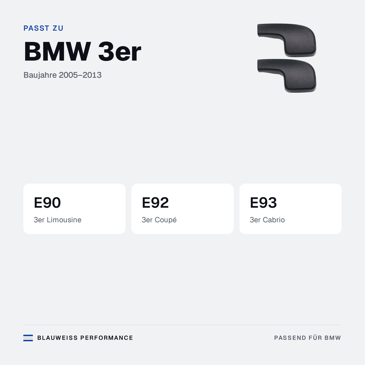 Wischerarm Abdeckkappe passend für BMW 3er E90 E92 E93 – Passt zu